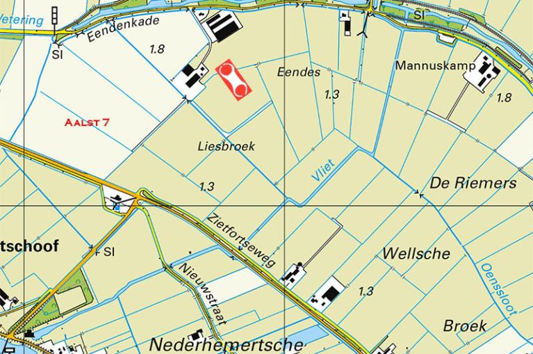 De kooi lag ten zuiden van de Eendenkade in de toenmalige Eenden, het huidige Hamblok.