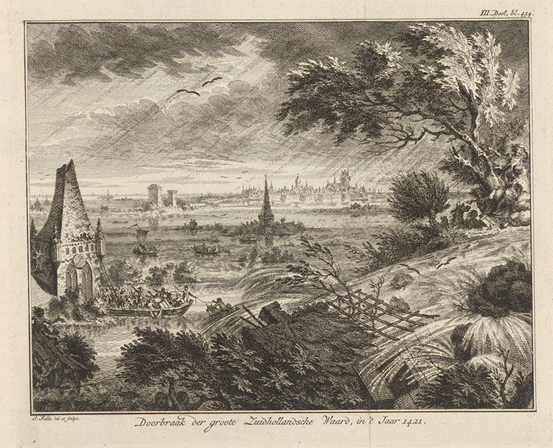 Elisabethsvloed prent circa 1700 